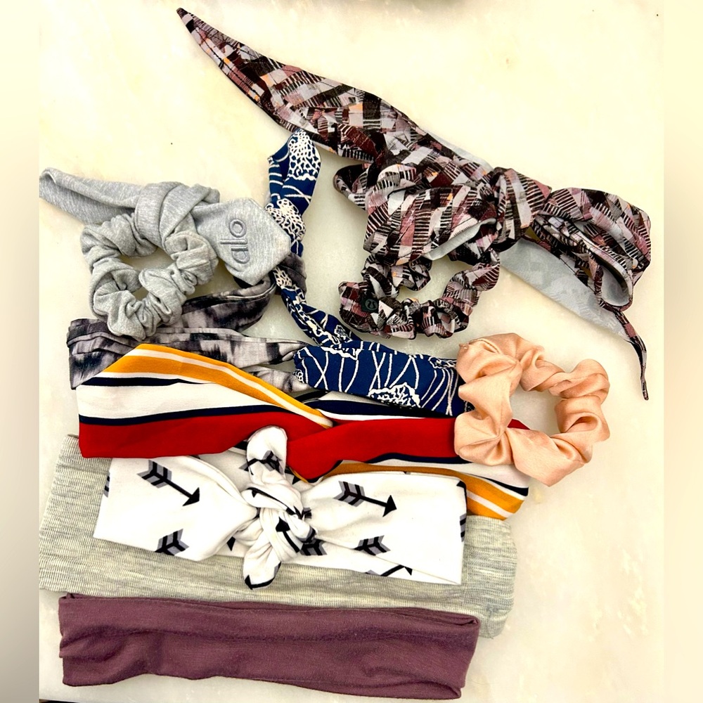 Lululemon, Alo, Athleta and Boutique Scrunchies and Headbands Bundle